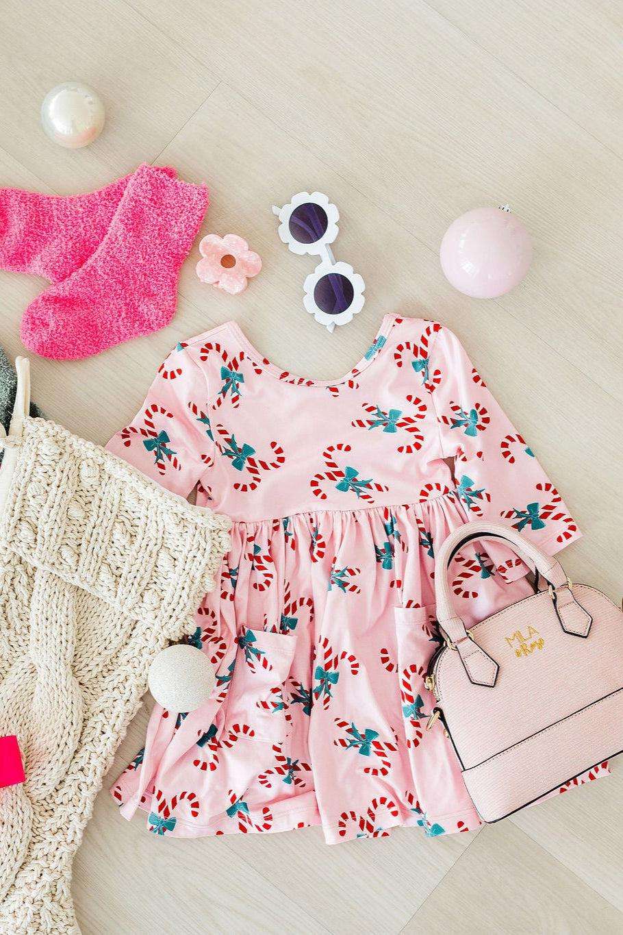 Candy Cane Cutie Christmas Twirl Dress - Mila & Rose ®