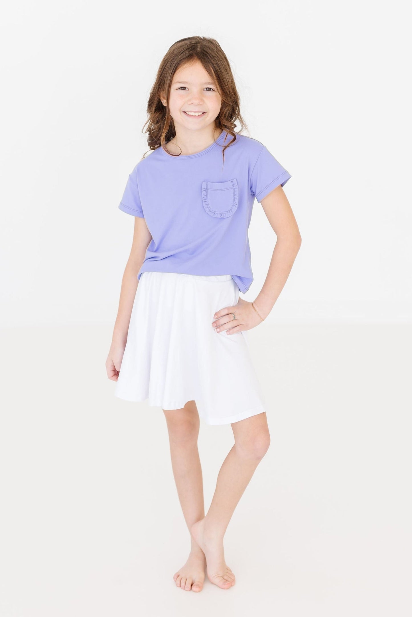 Periwinkle Ruffle Pocket Tee