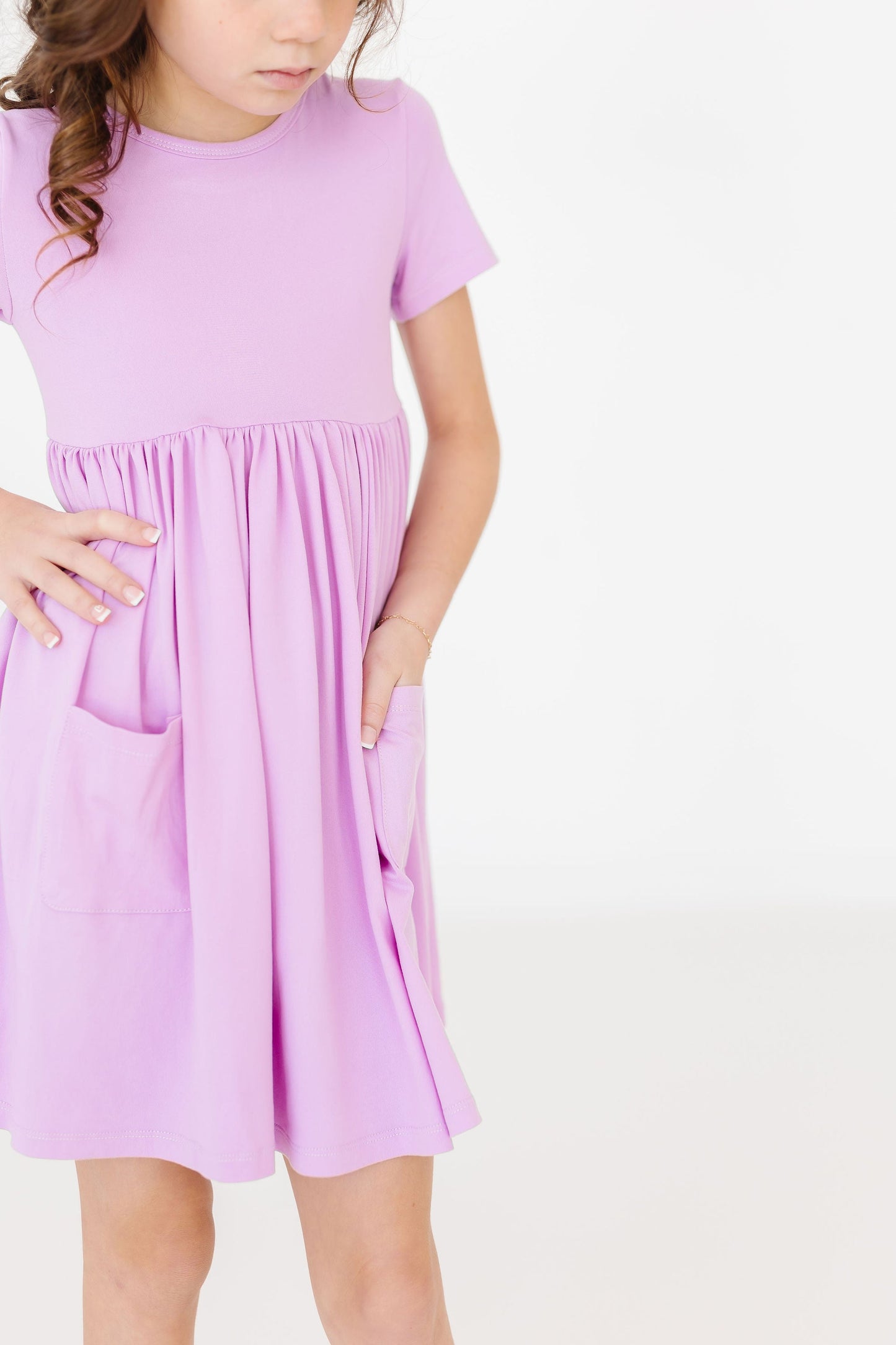 Bright Lilac S/S Pocket Twirl Dress