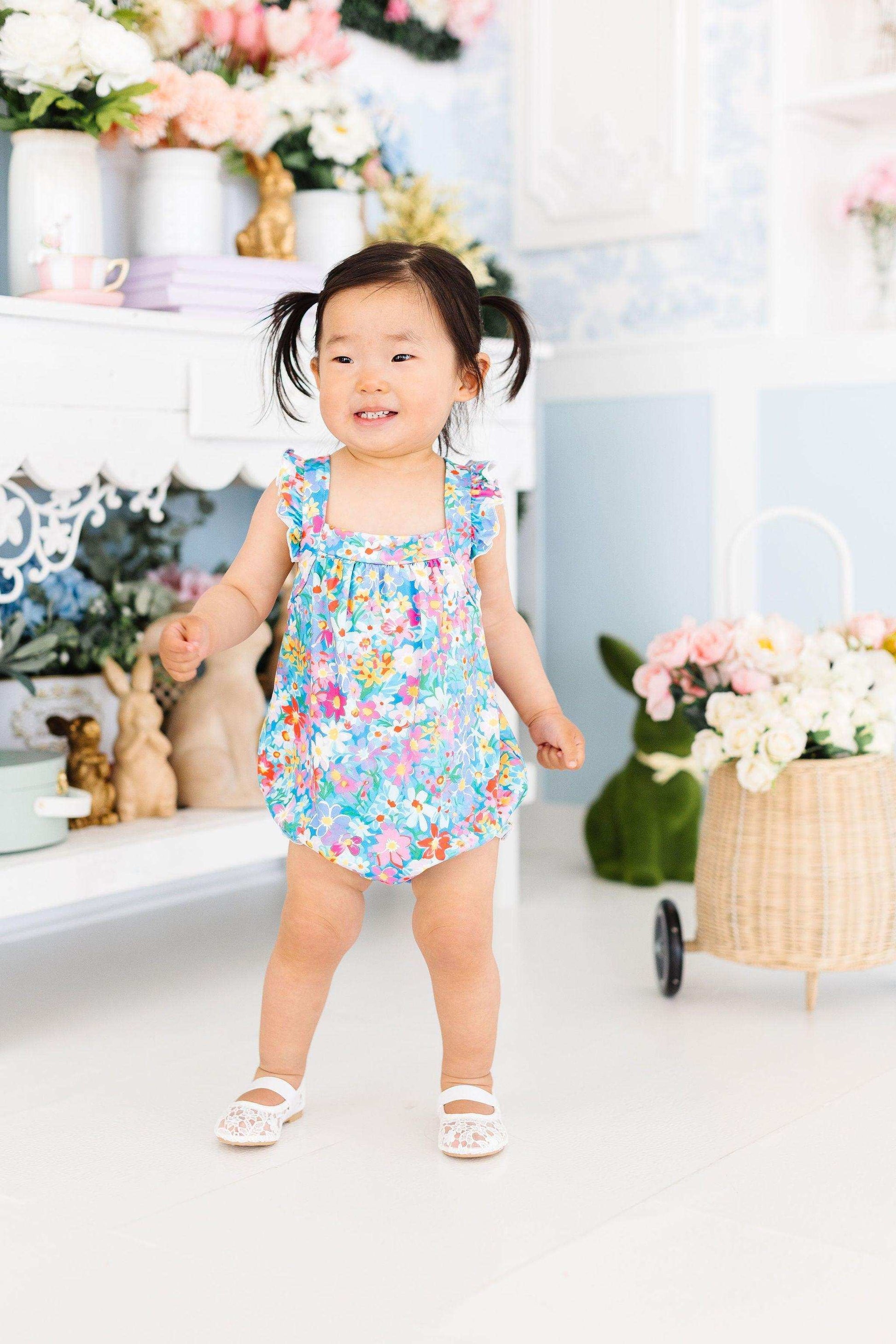 Floral Ruffle Romper Outfit for Baby or Toddler - Mila & Rose ®