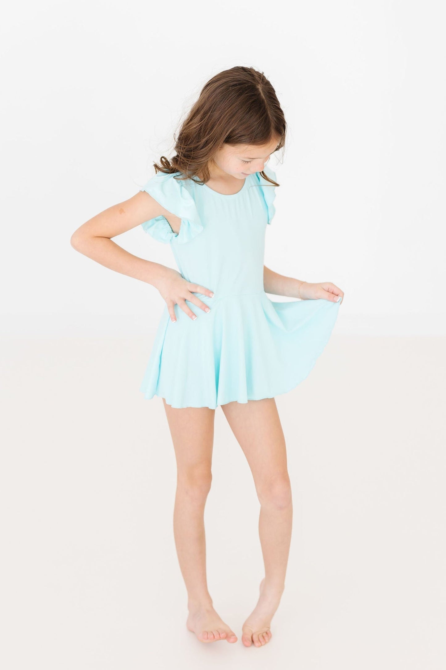 Aqua S/S Twirl Leotard