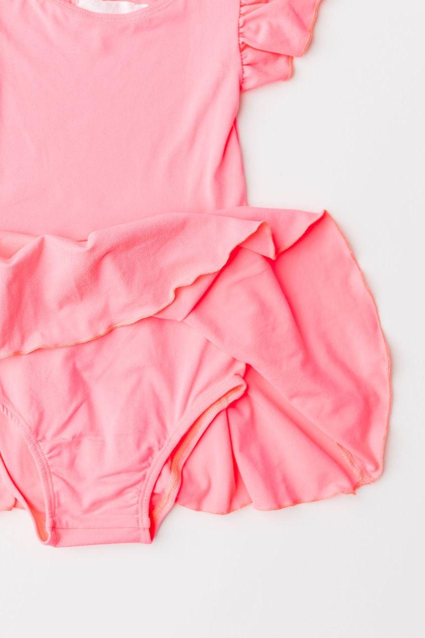 Neon Pink S/S Twirl Leotard