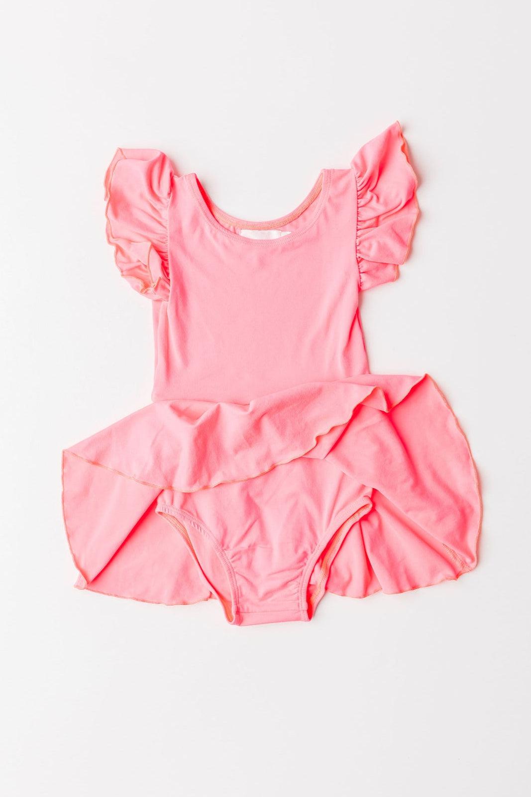 Neon Pink S/S Twirl Leotard