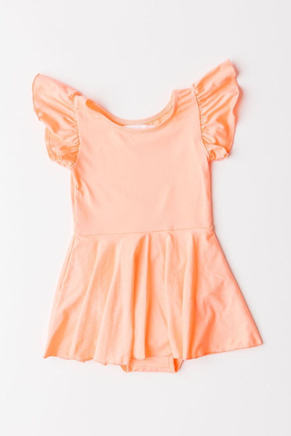 Neon Coral S/S Twirl Leotard