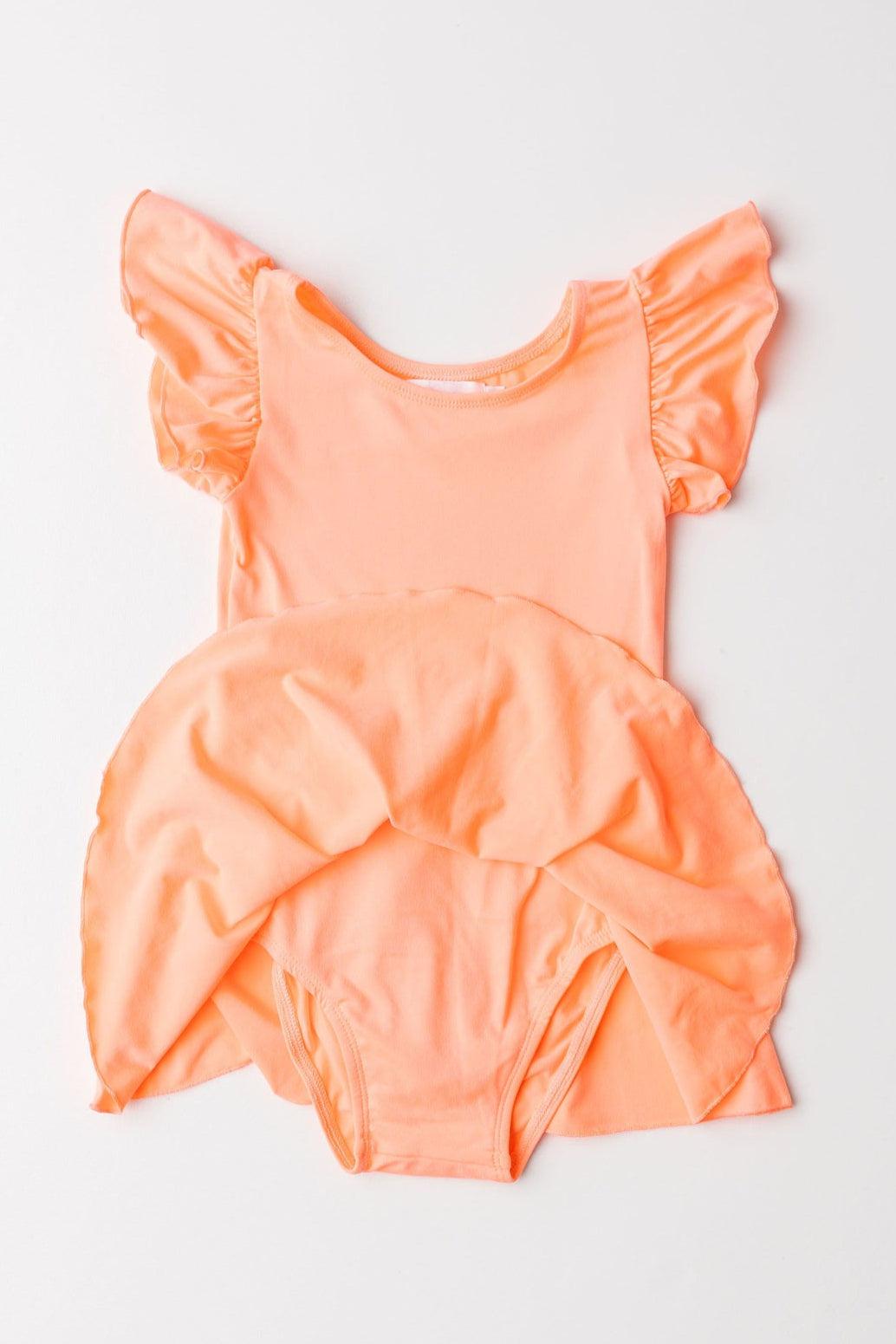 Neon Coral S/S Twirl Leotard