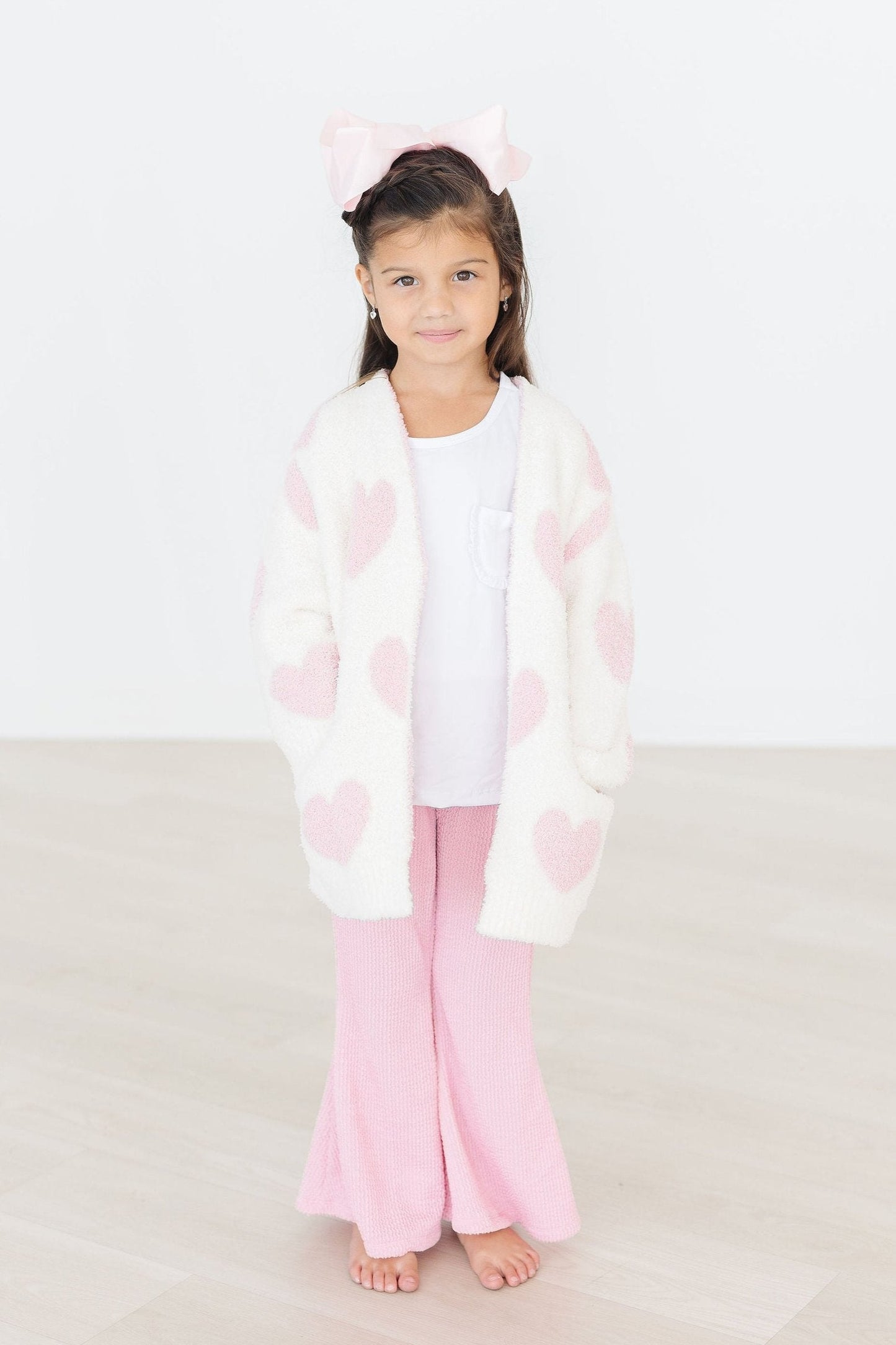 Kids Cozy Cardigan - Pink Heart - Mila & Rose ®
