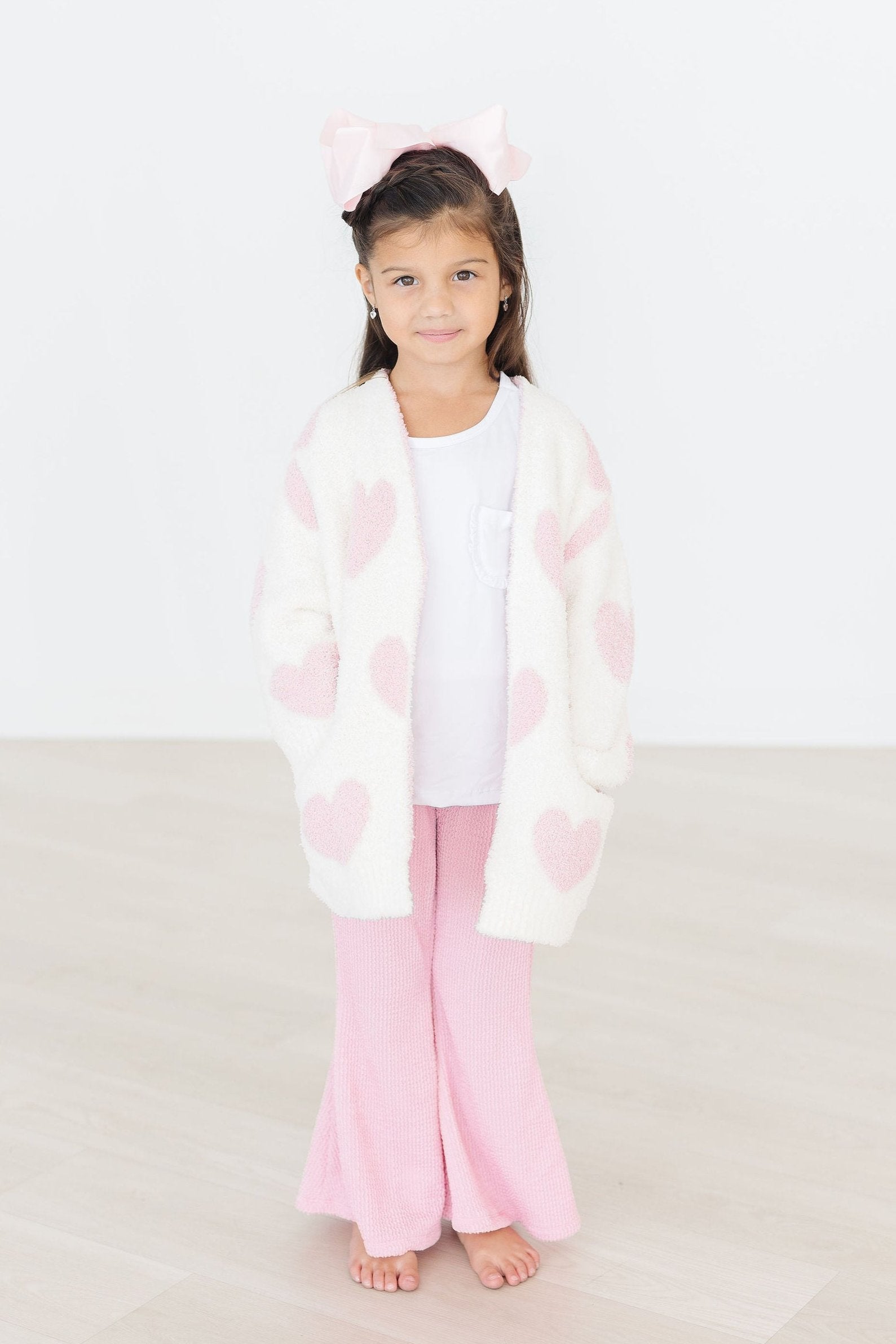 Kids Cozy Cardigan - Pink Heart - Mila & Rose ®