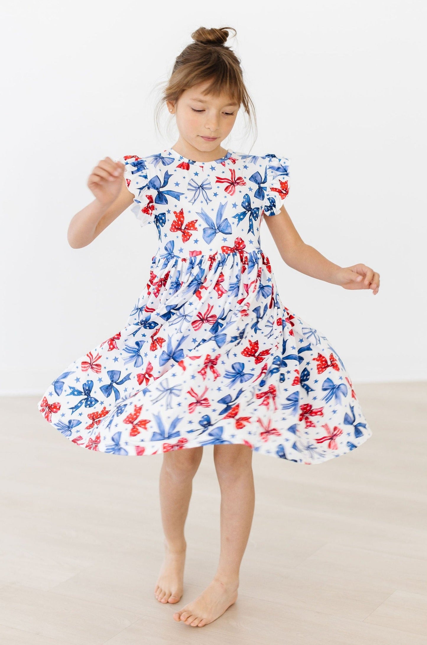 Born to Sparkle Flutter Sleeve Twirl Dress