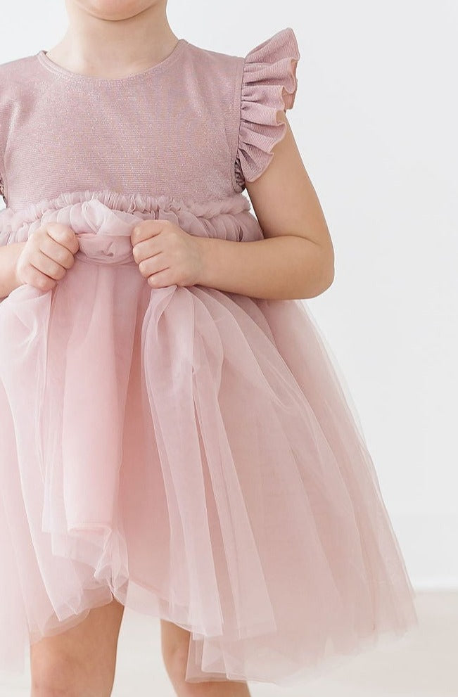 Dusty Pink Shimmer Tutu Dress