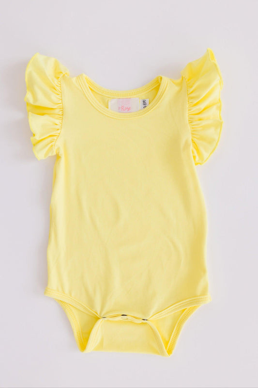 Yellow S/S Flutter Bodysuit