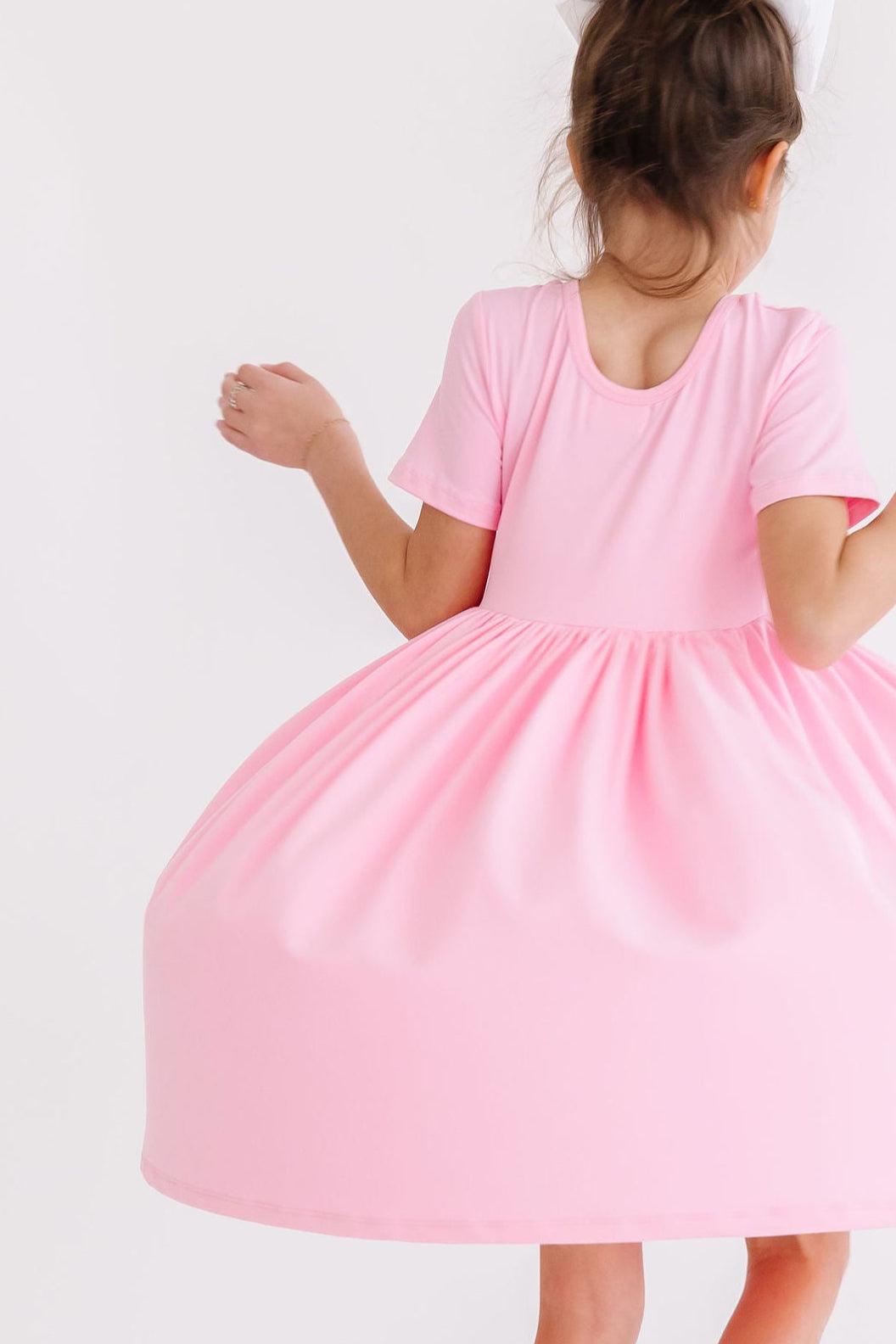 Bubblegum Pink S/S Pocket Twirl Dress