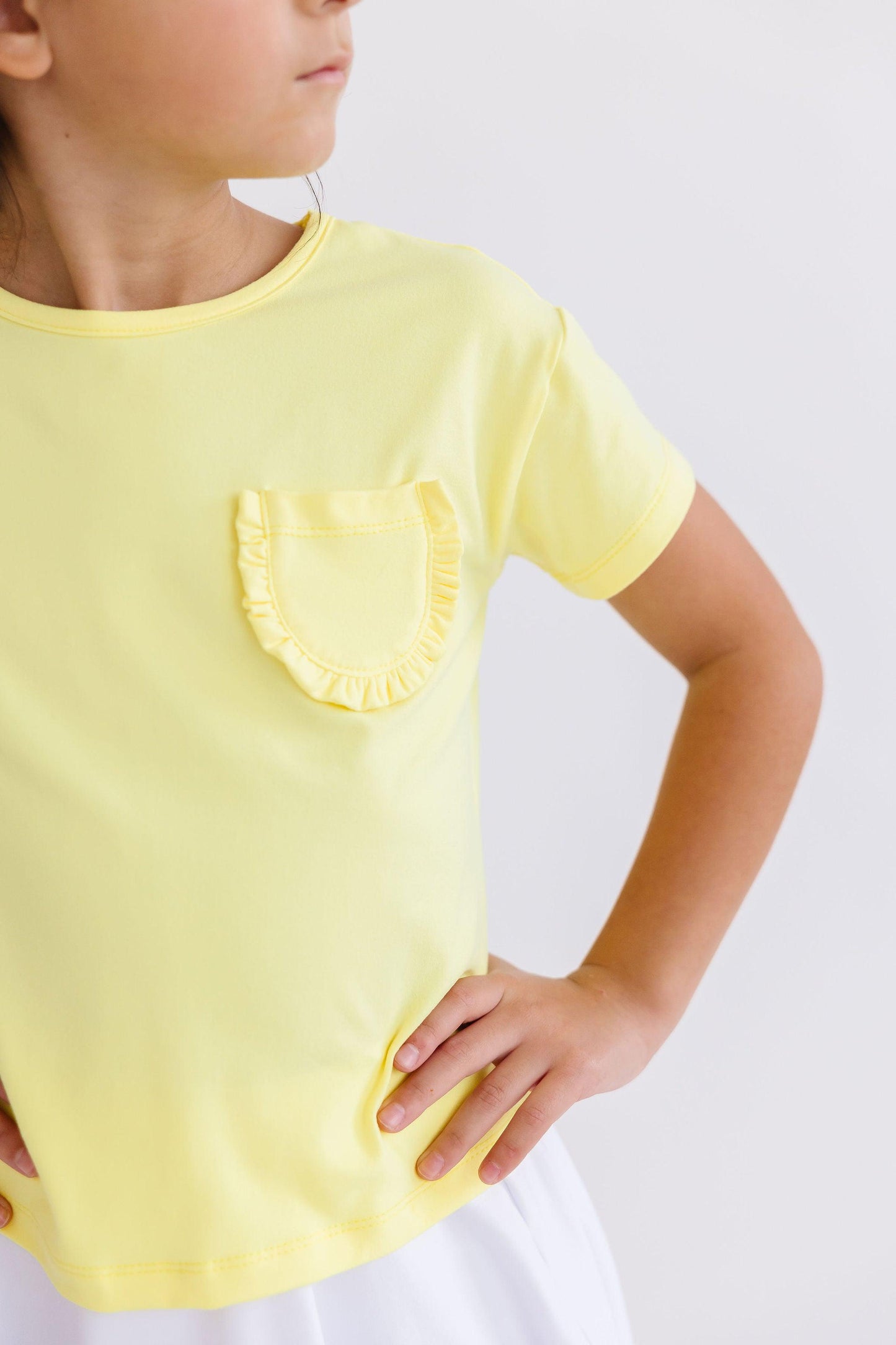 Yellow Ruffle Pocket Tee