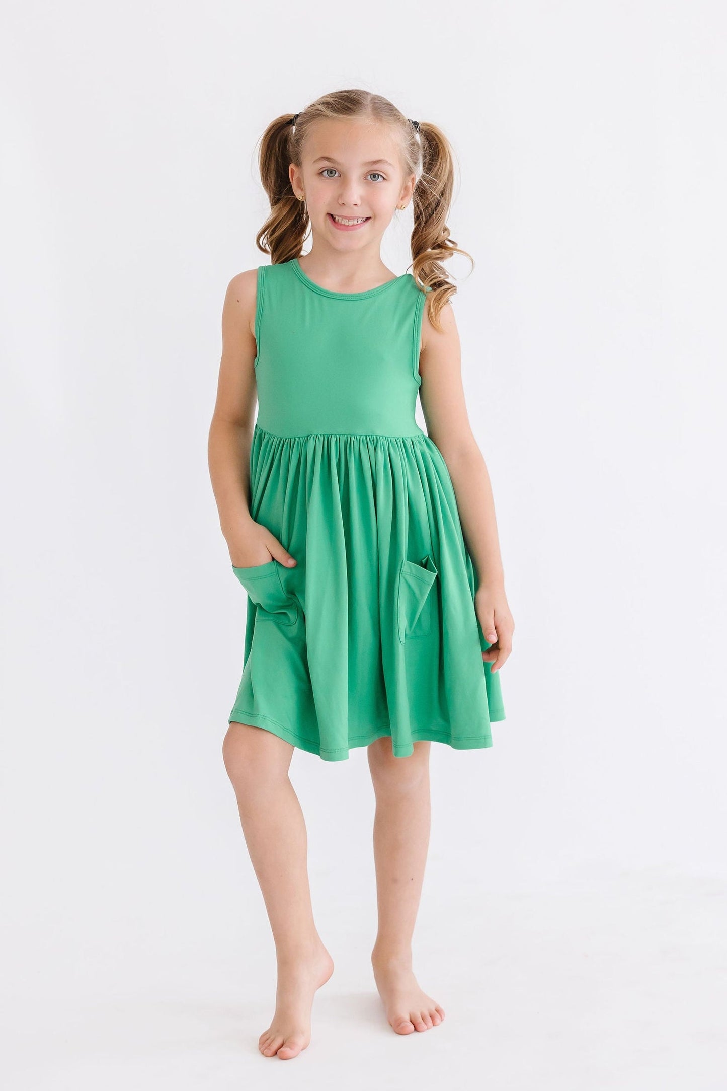 Kelly Green Tank Pocket Twirl Dress