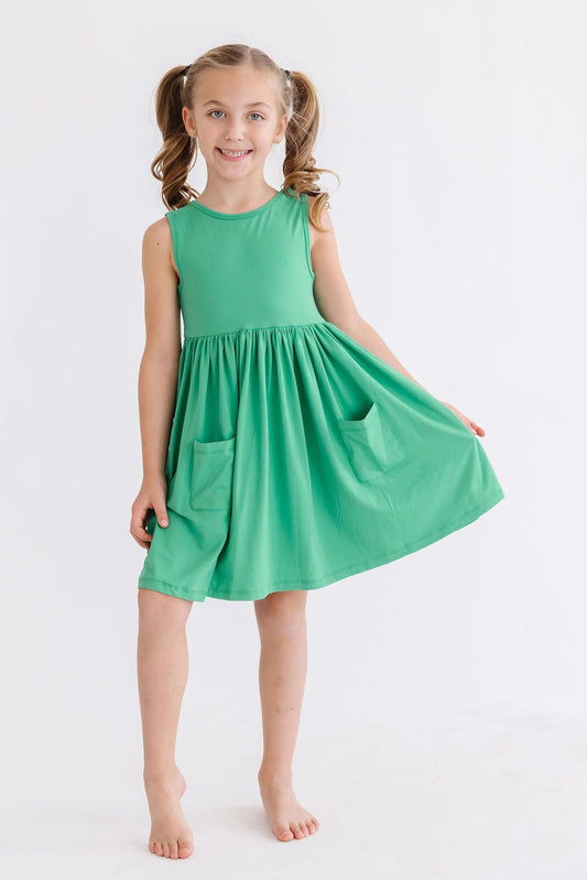 Kelly Green Tank Pocket Twirl Dress