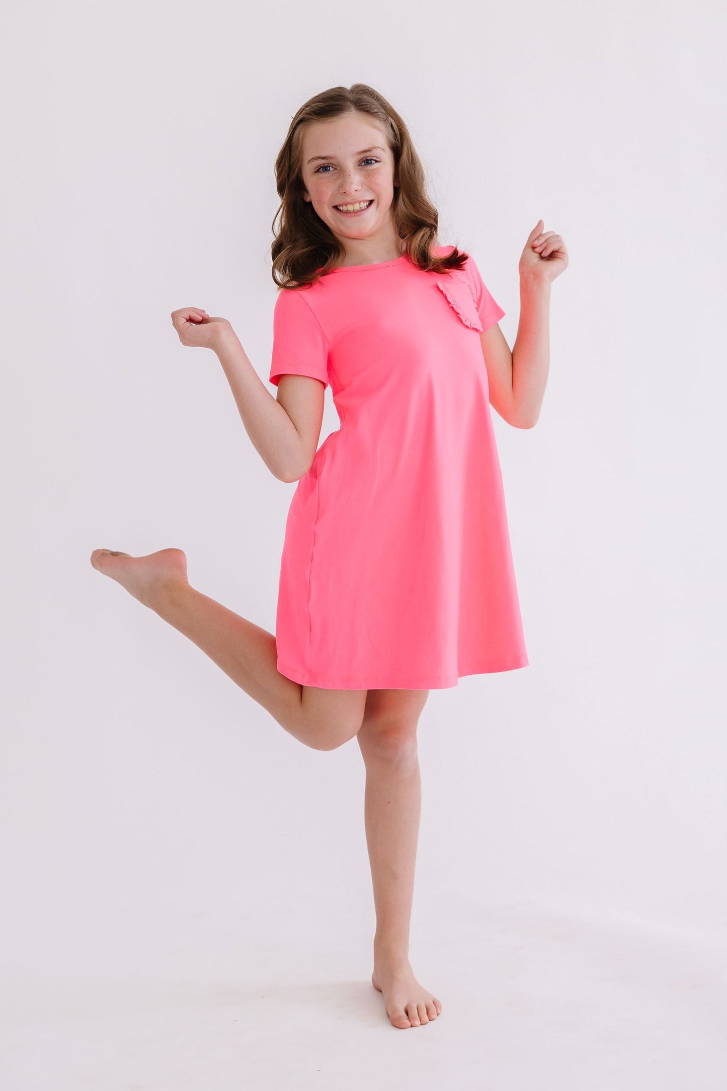 Neon Pink T-Shirt Dress