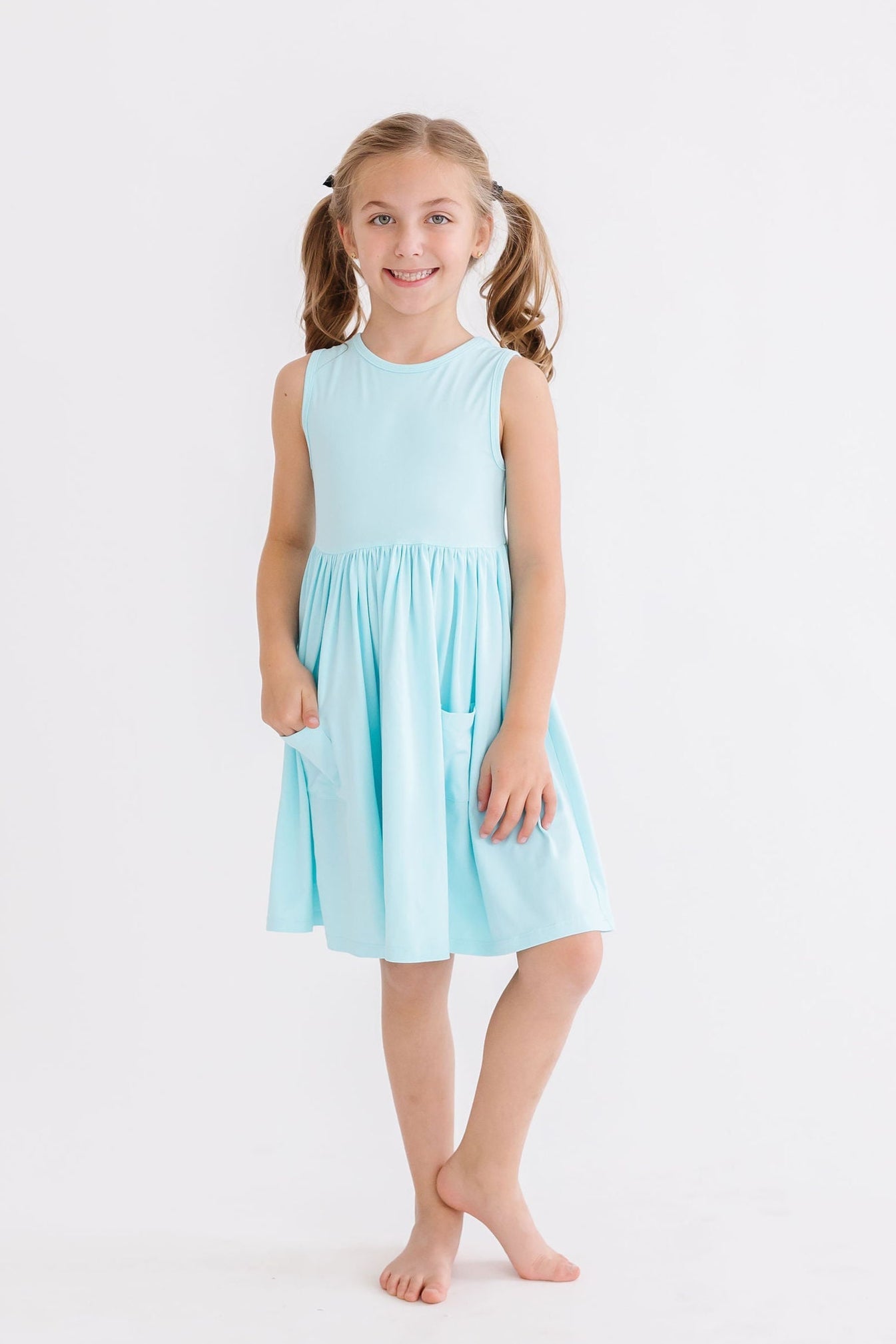 Aqua Tank Pocket Twirl Dress