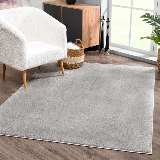 Judy Solid Gray Washable Shag Rug - Boutique Rugs