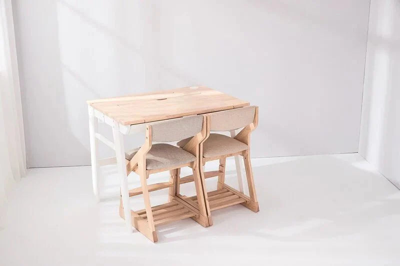 Silla de madera maciza ajustable Calla para niños: 4 configuraciones de altura, tela fácil de limpiar