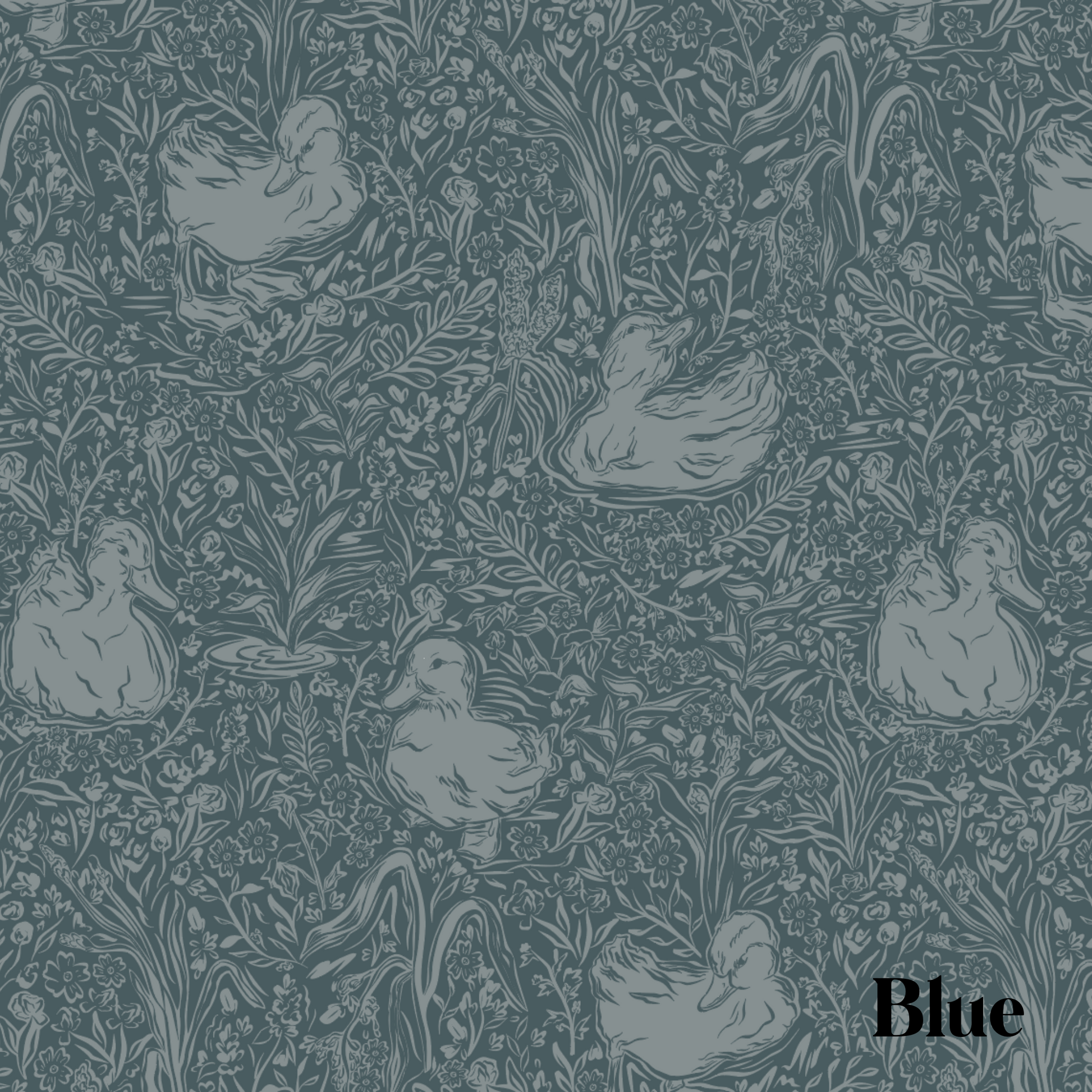 Hollingworth Wallpaper by Aubrey Fairchild - Sample 1 foot by 1 foot / Blue - Loomwell Home Goods
