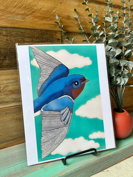 Bluebird, Blue Skies Art Print