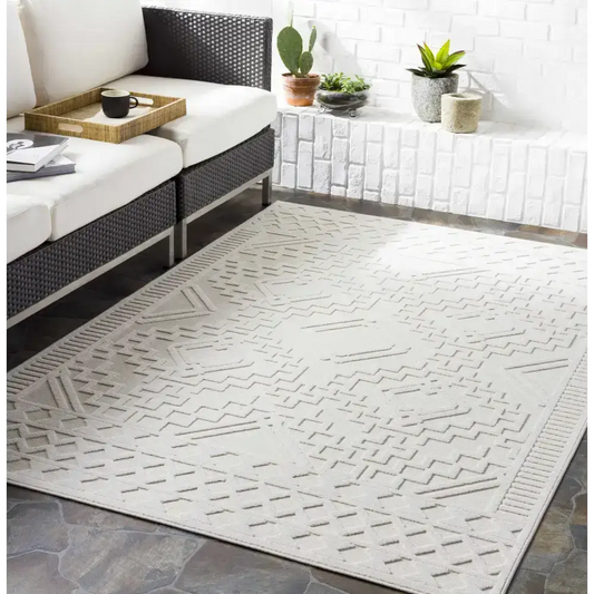 3D White Outdoor Rug - Boutique Rugs