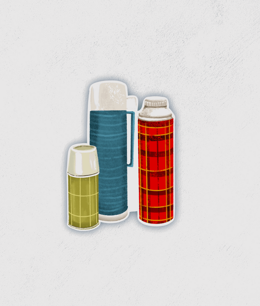 Vintage Thermos Vinyl Sticker - Little Rocks Design