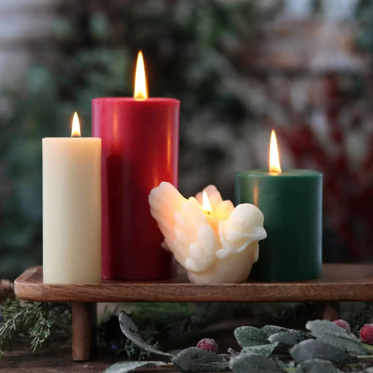 White Dove Candle - Beeswax - Wedding or Winter Peace - Big Dipper Wax Works