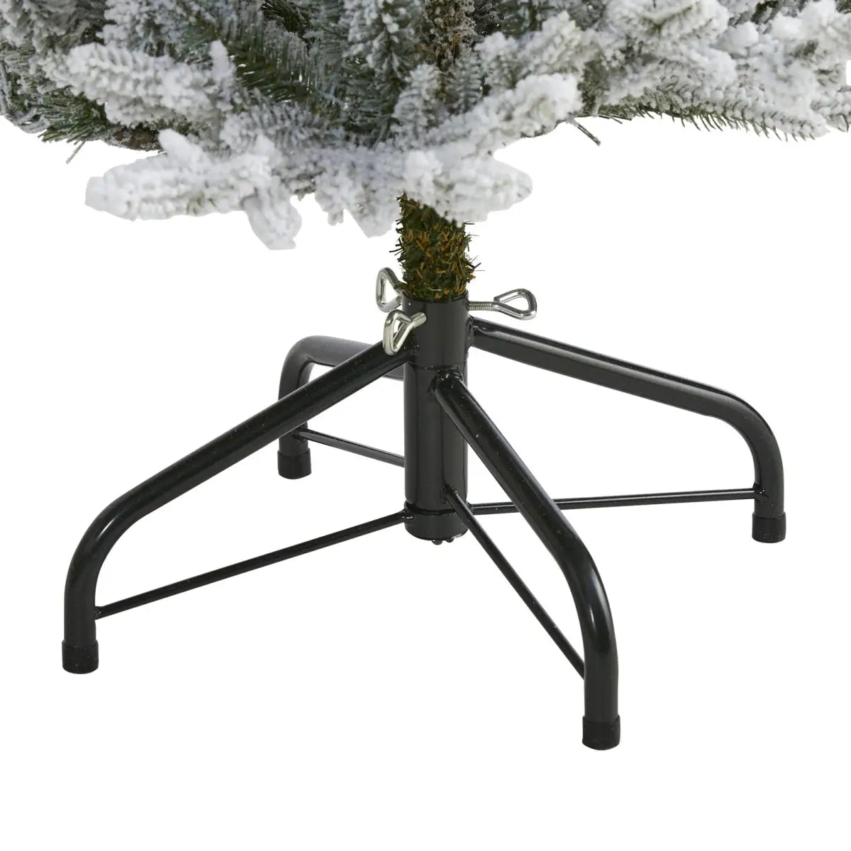 4’ Flocked Fraser Fir Artificial Christmas Tree with 300 Warm White Lights and 967 Bendable Branches - Nearly Natural