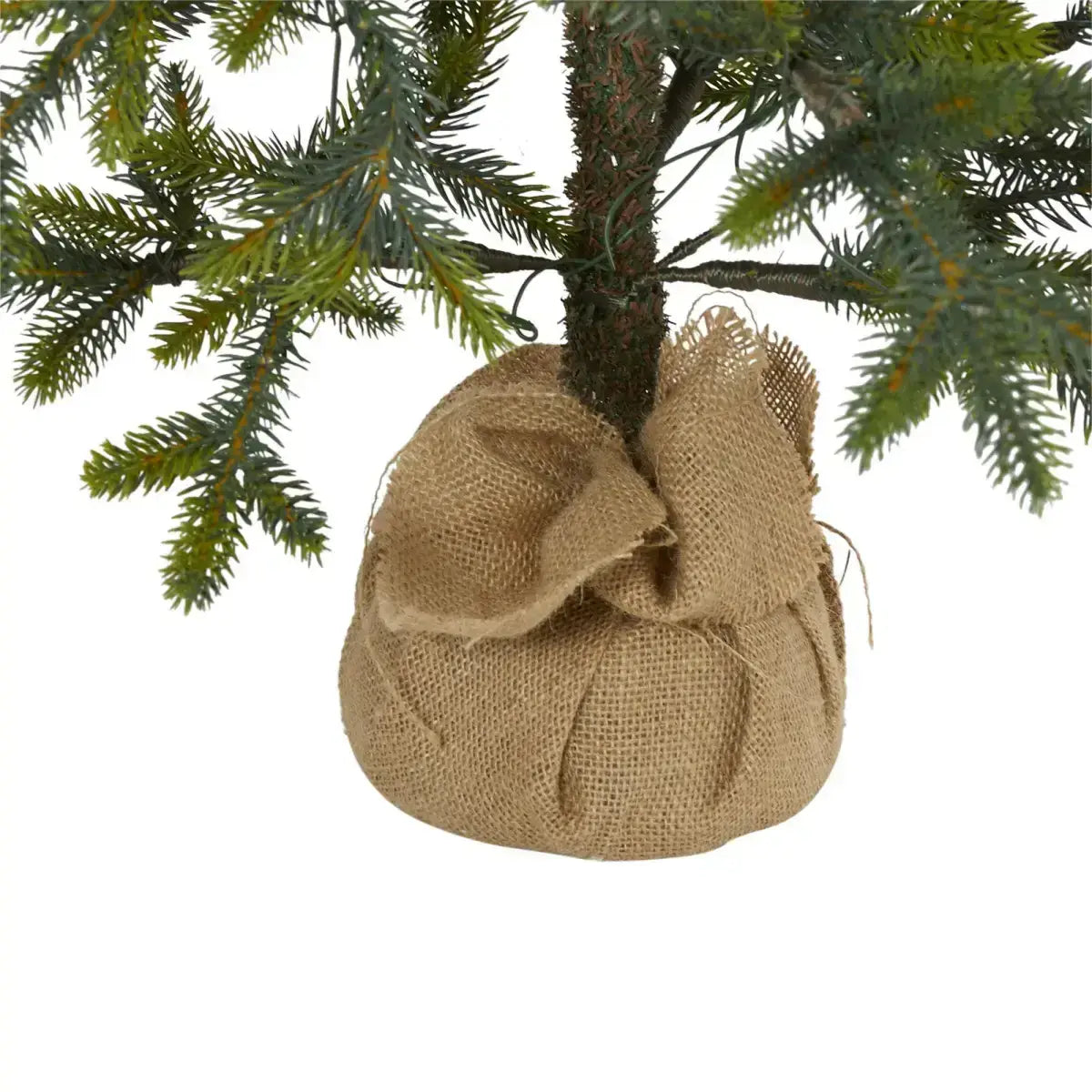 4’ Fraser Fir “Natural Look” Artificial Christmas Tree with 100 Clear LED Lights a Burlap Base and 403 Bendable