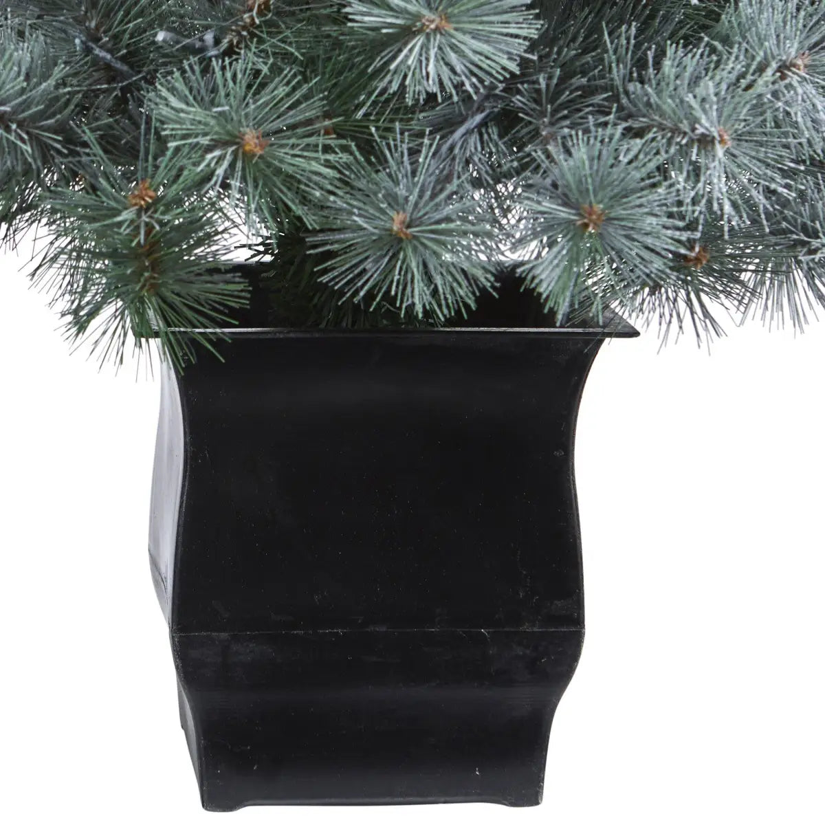 4’ Snowy Mountain Pine Artificial Christmas Tree with 150 LED Lights and Decorative Planter - Nearly Natural