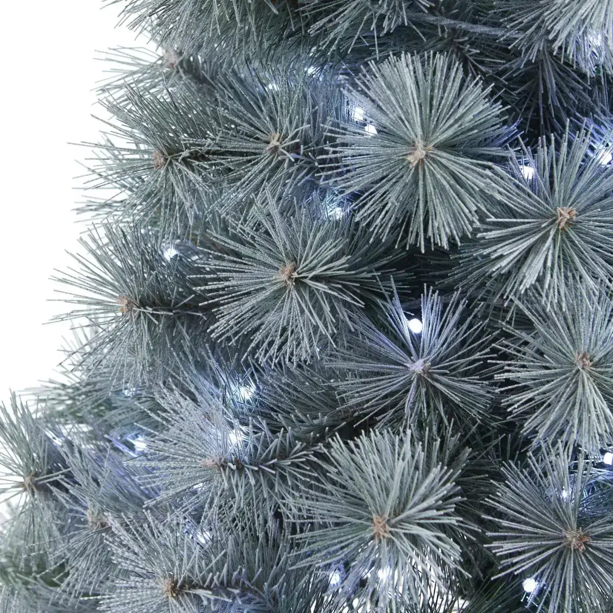 4’ Snowy Mountain Pine Artificial Christmas Tree with 150 LED Lights and Decorative Planter - Nearly Natural