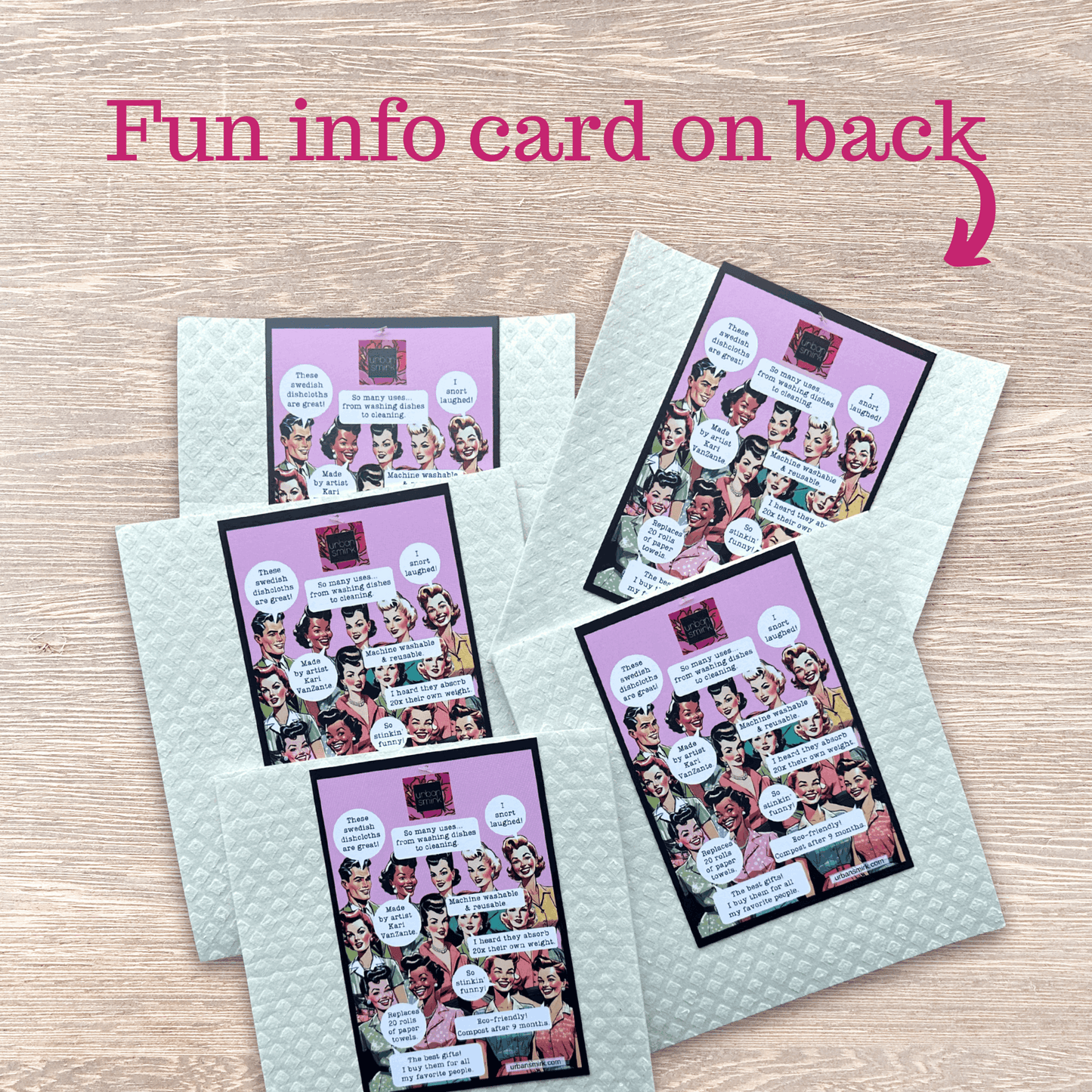 Funny Retro Swedish Dishcloth - Small Town