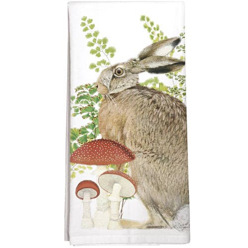 Serviette de cuisine en forme de lapin champignon