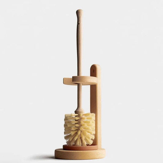 Wooden Toilet Brush Set - Natural, Eco-Friendly - includes stand