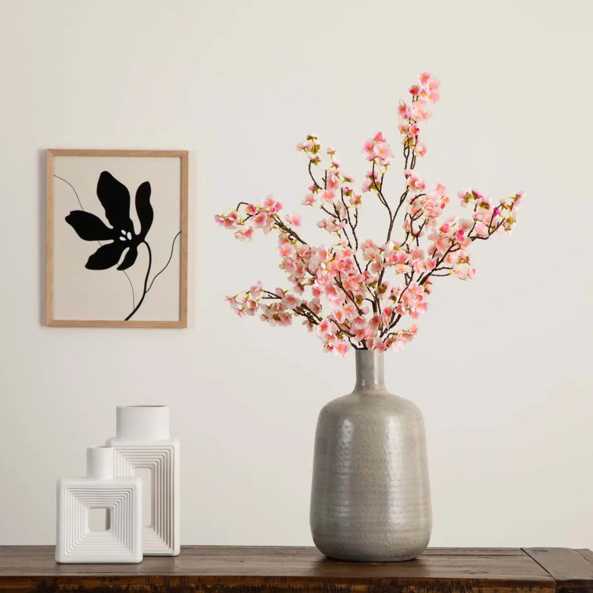 41’’ Artificial Cherry Blossom Flower Stems - Set of 3 - Nearly Natural