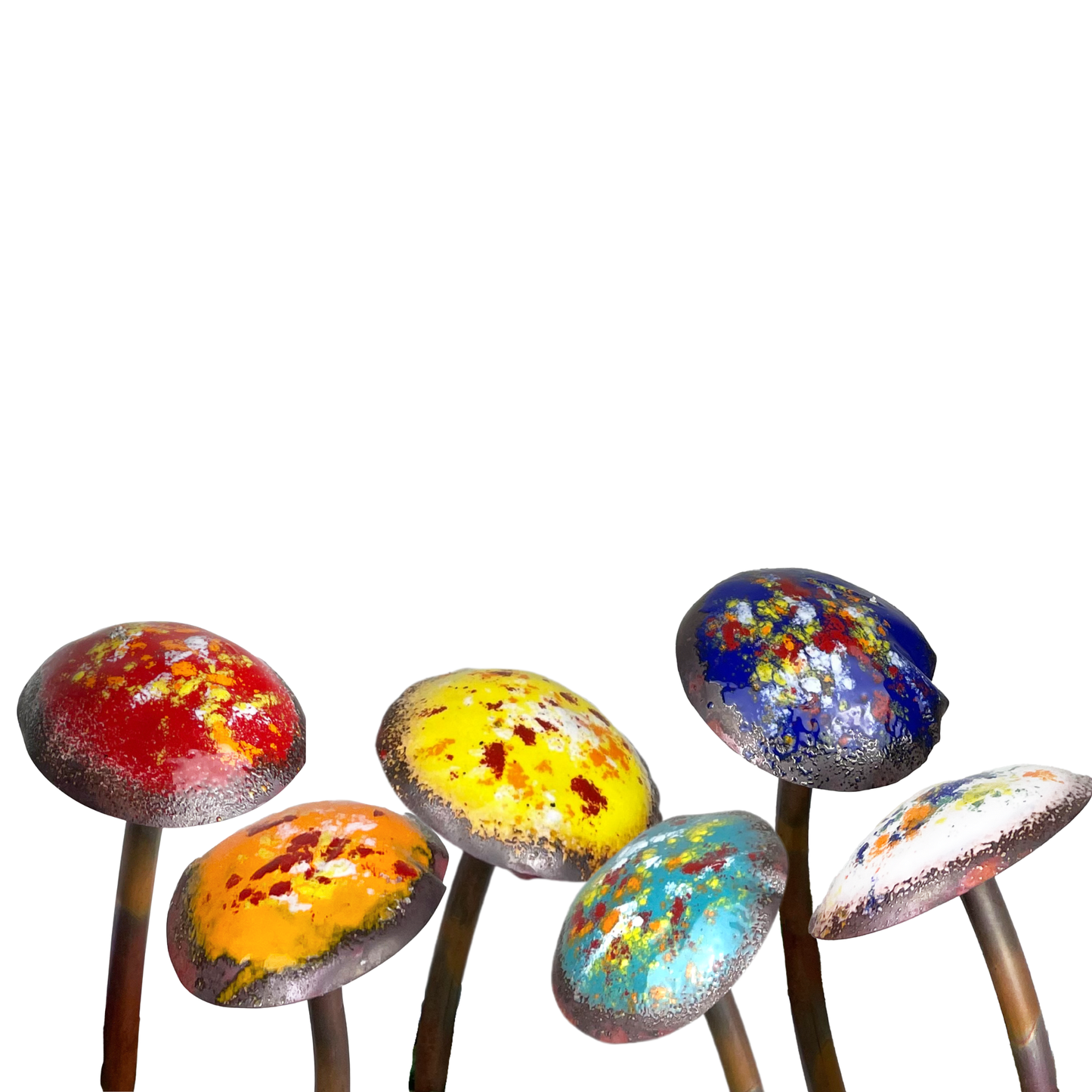 Enamel & Copper Mushroom for Garden - choice of color