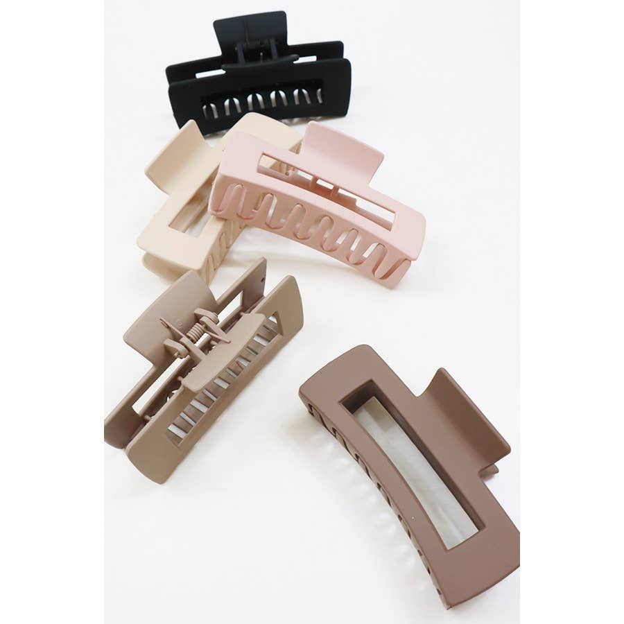 Large Matte Rectangle Hair Clip Claw - Love and Repeat