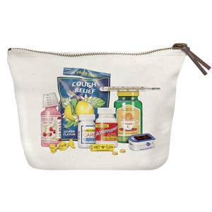 Canvas Pouch - Cold and Flu Medicine - First Aid Kit