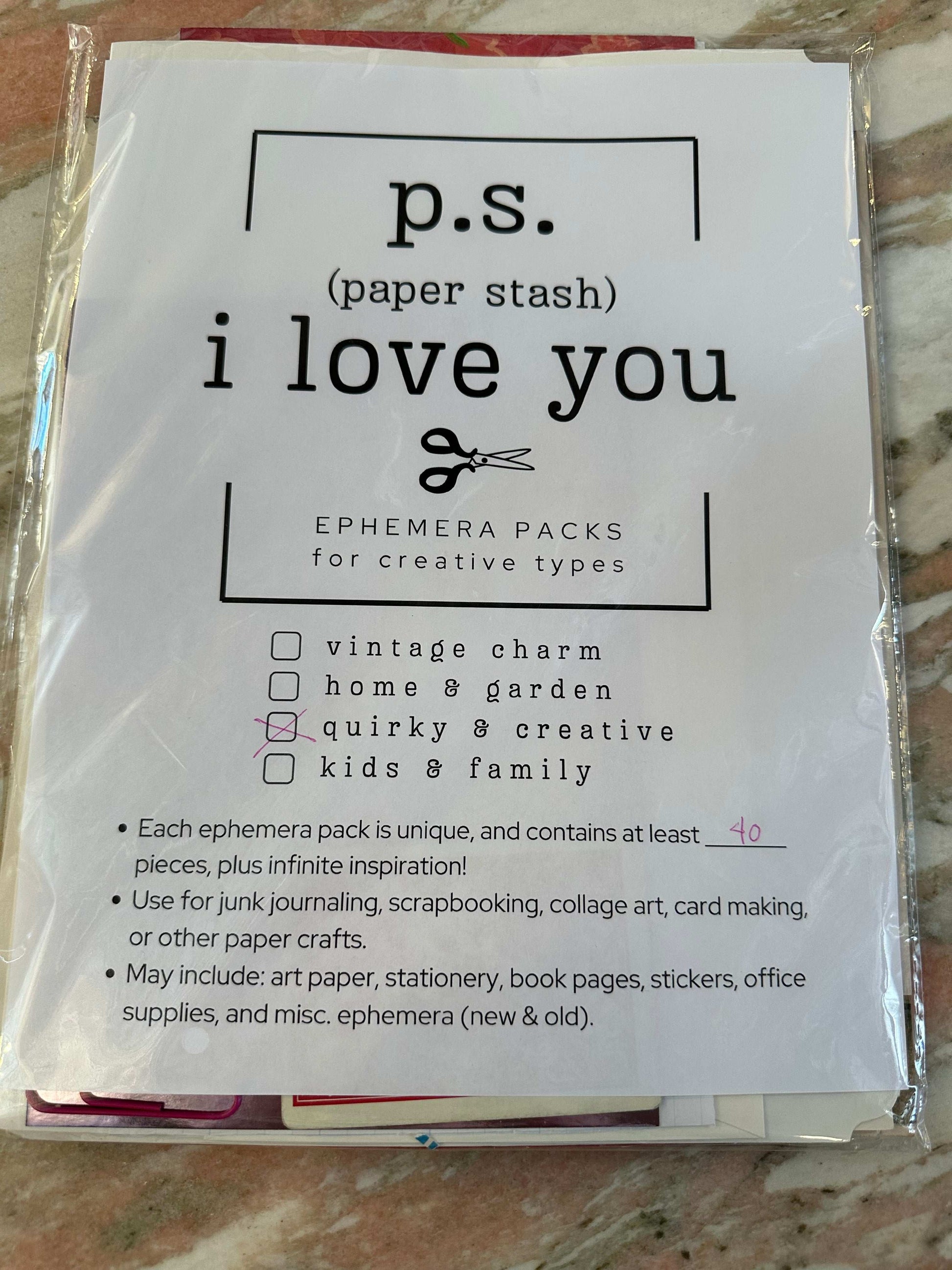 Ephemera Paper Pack - choose your theme