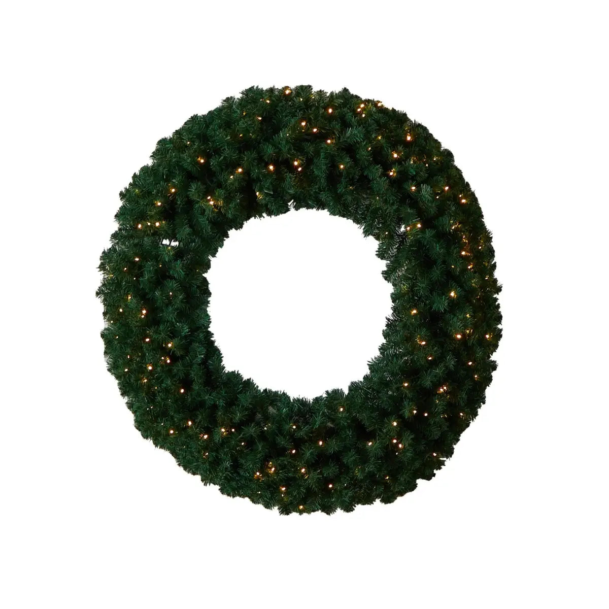48” Large Artificial Christmas Wreath with 714 Bendable Branches and 200 Warm White LED Lights - Nearly Natural