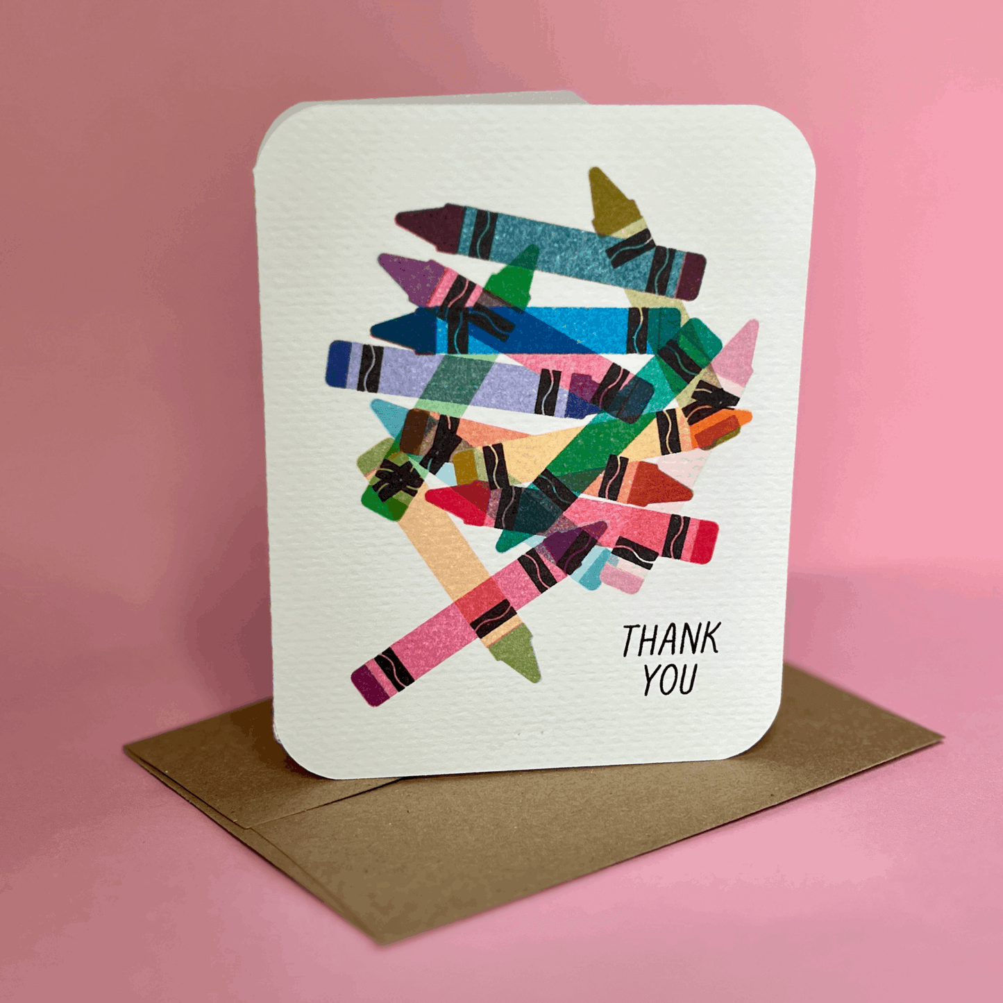 Thank You Card - Crayons for Teacher - Paper Chain Studios