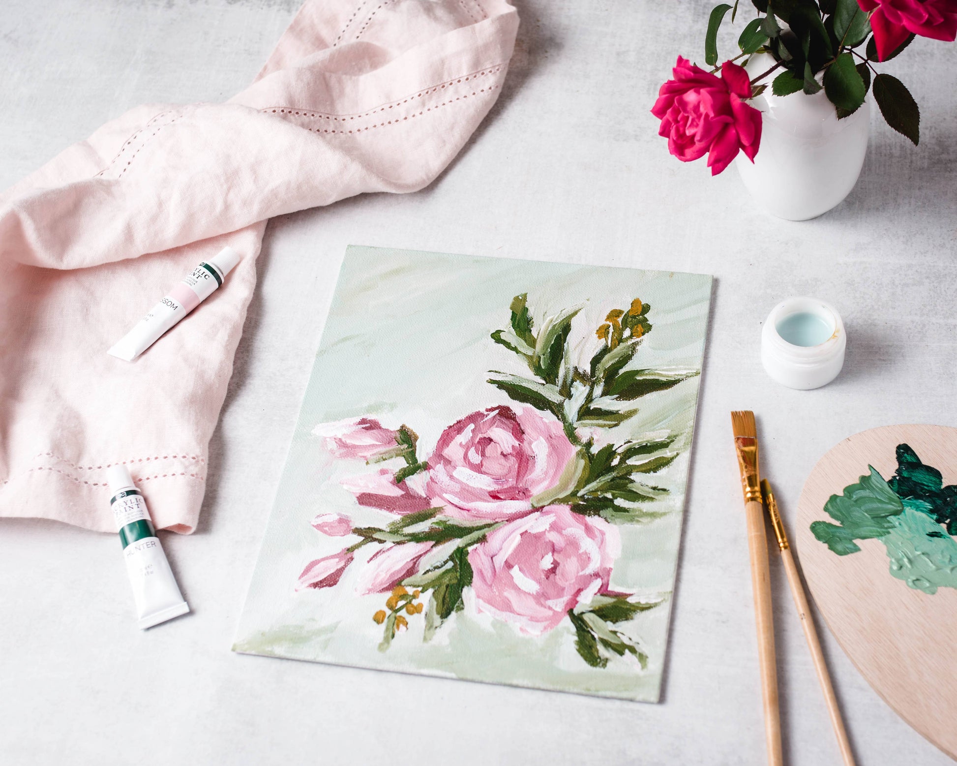 Impressionism Painting Kit - Abstract Roses - Cate Paper Co.