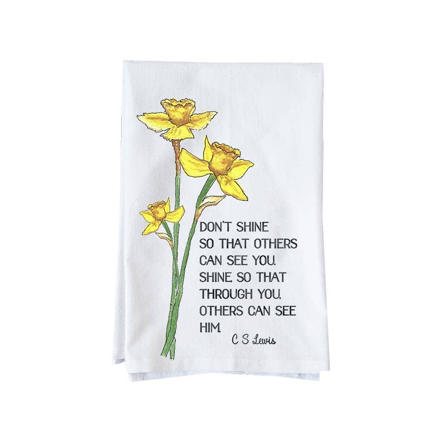 Kitchen Towel - Spring Daffodils - C. S. Lewis - Knollwood Lane