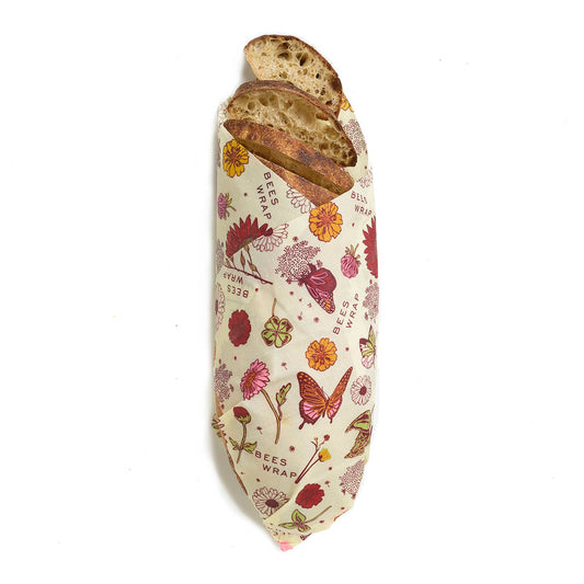 Wax Bread Wrap - Meadow Magic - Flowers and Butterflies - Eco-