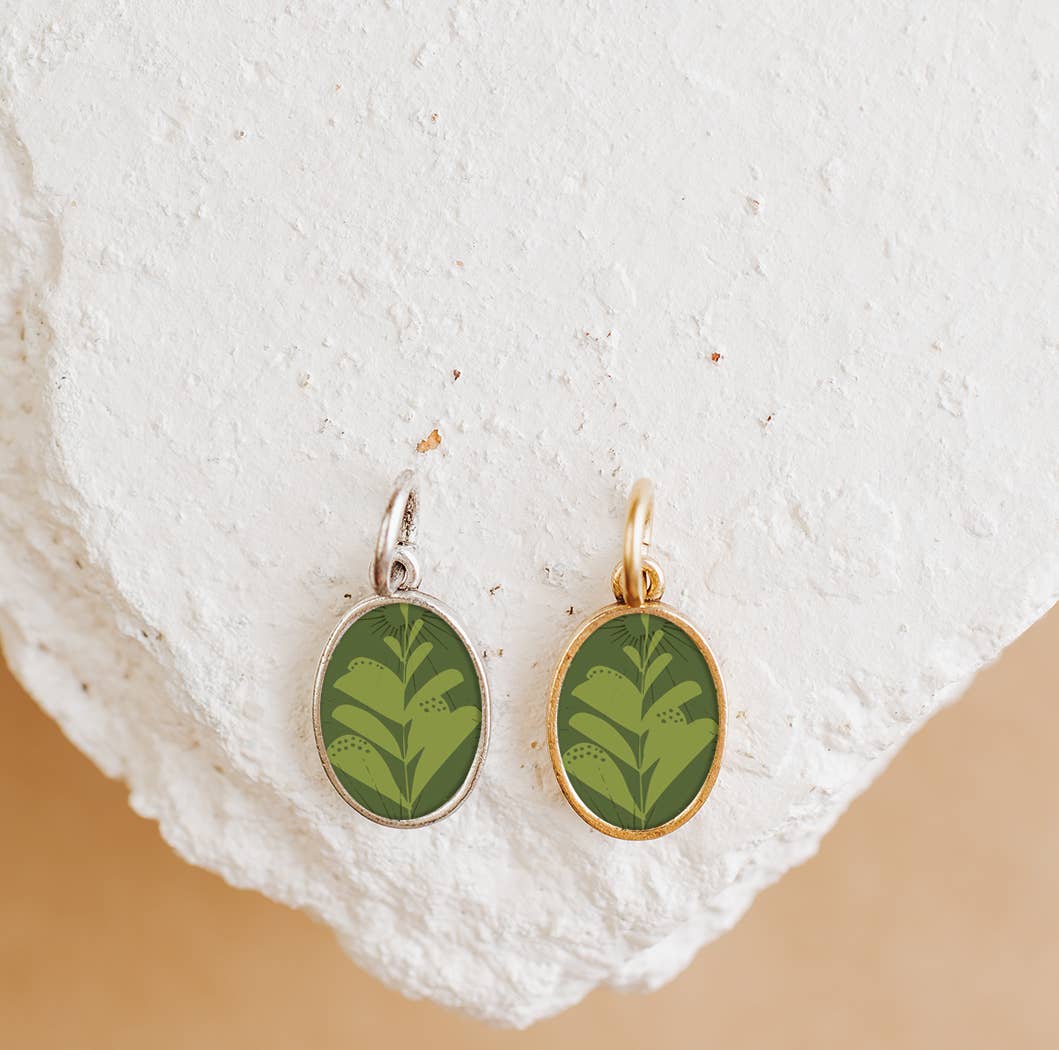 Fern Charm Pendant Necklace - Gold or Silver