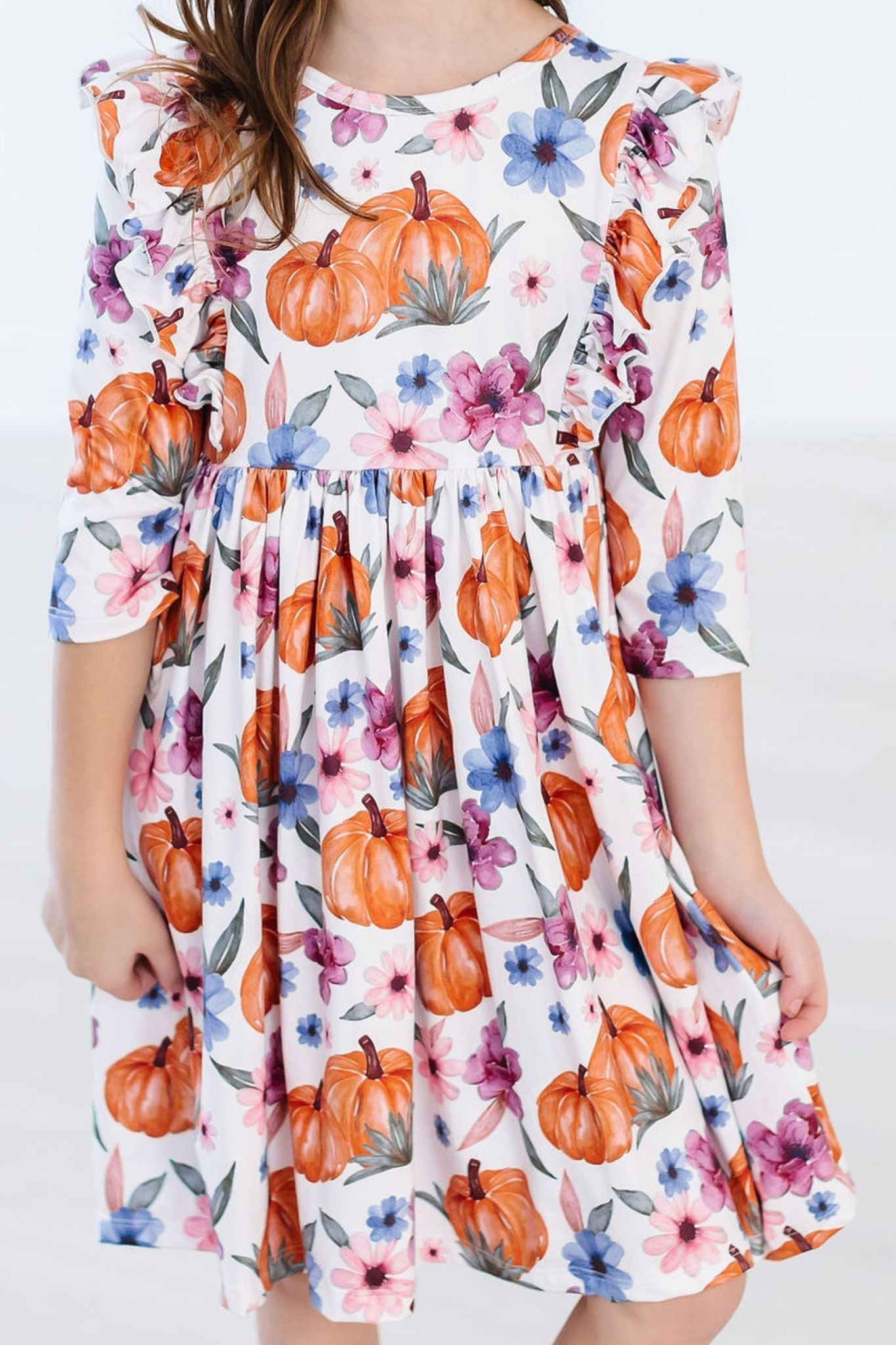 Hey Pumpkin Fall Ruffle Twirl Dress - Mila & Rose ®