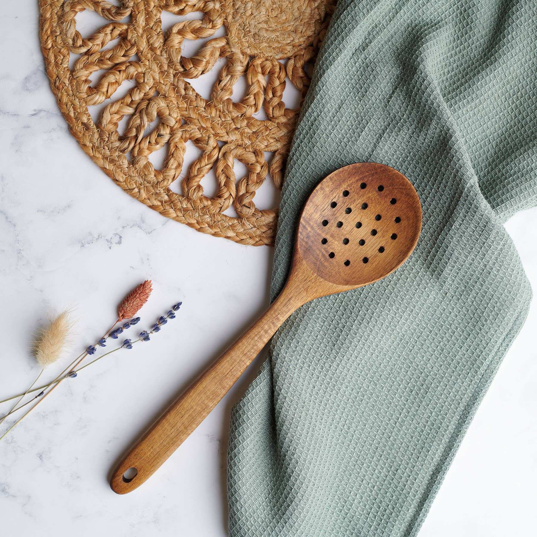 Large Wooden Strainer Spoon - Primitives by Kathy