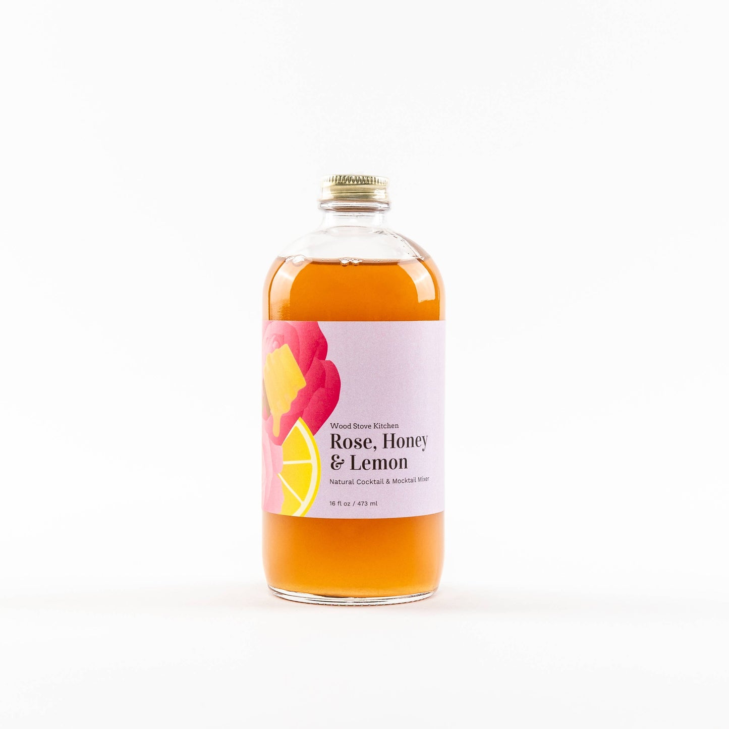 Mélangeur à cocktail et à cocktail sans alcool au citron et au miel de rose, 16 fl oz