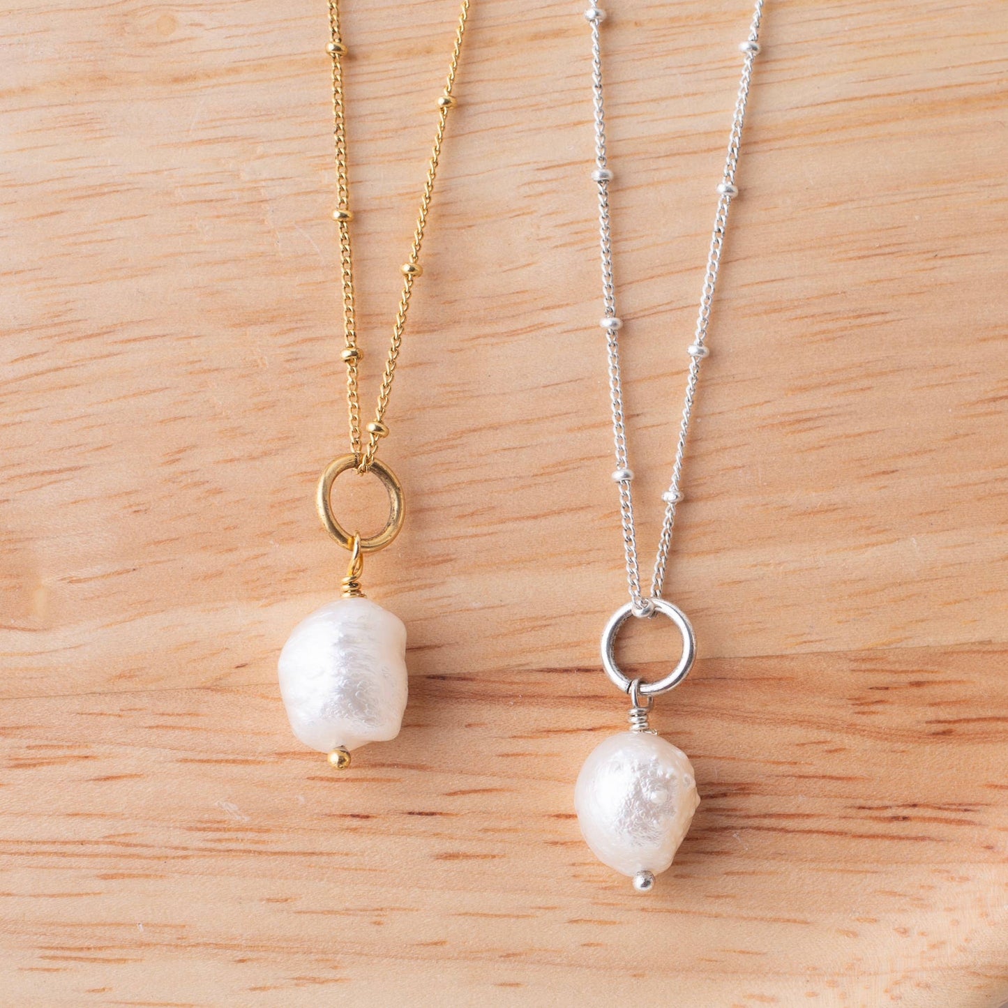 Baroque Freshwater Pearl Charm - Silver or Gold