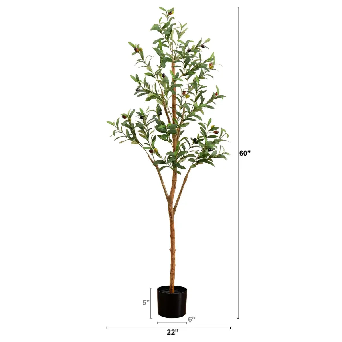 5’ Artificial Olive Tree with Natural Trunk - Nearly Natural